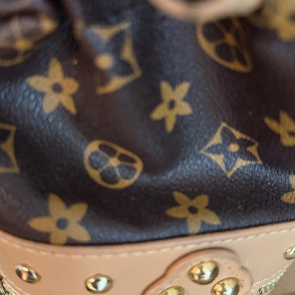 Brown and Tan Designer Bucket Bag - Picture 2 of 7